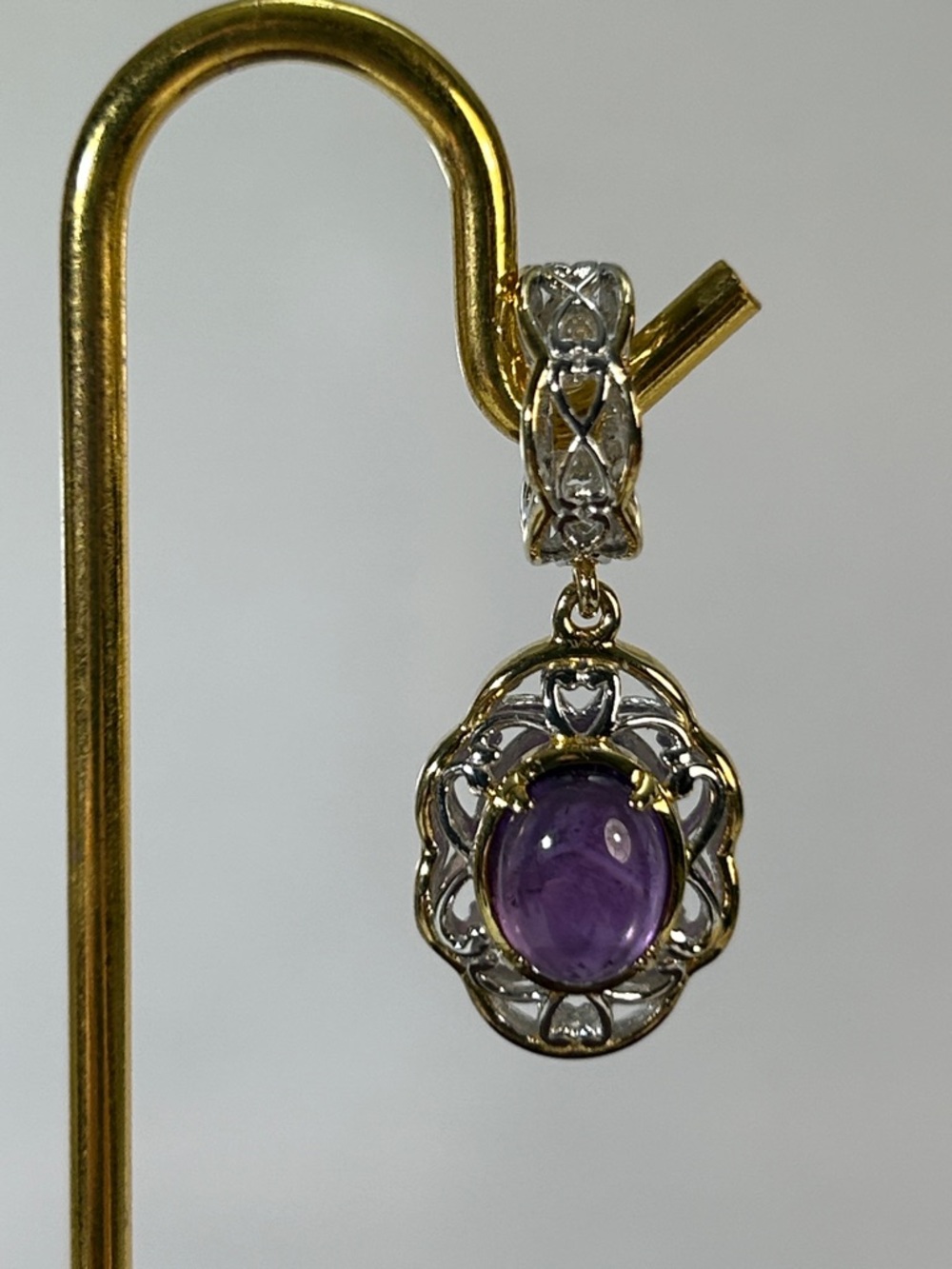 NWOT Gems En Vogue Palladium 18k Accents Genuine Amethyst Gemstone Charm